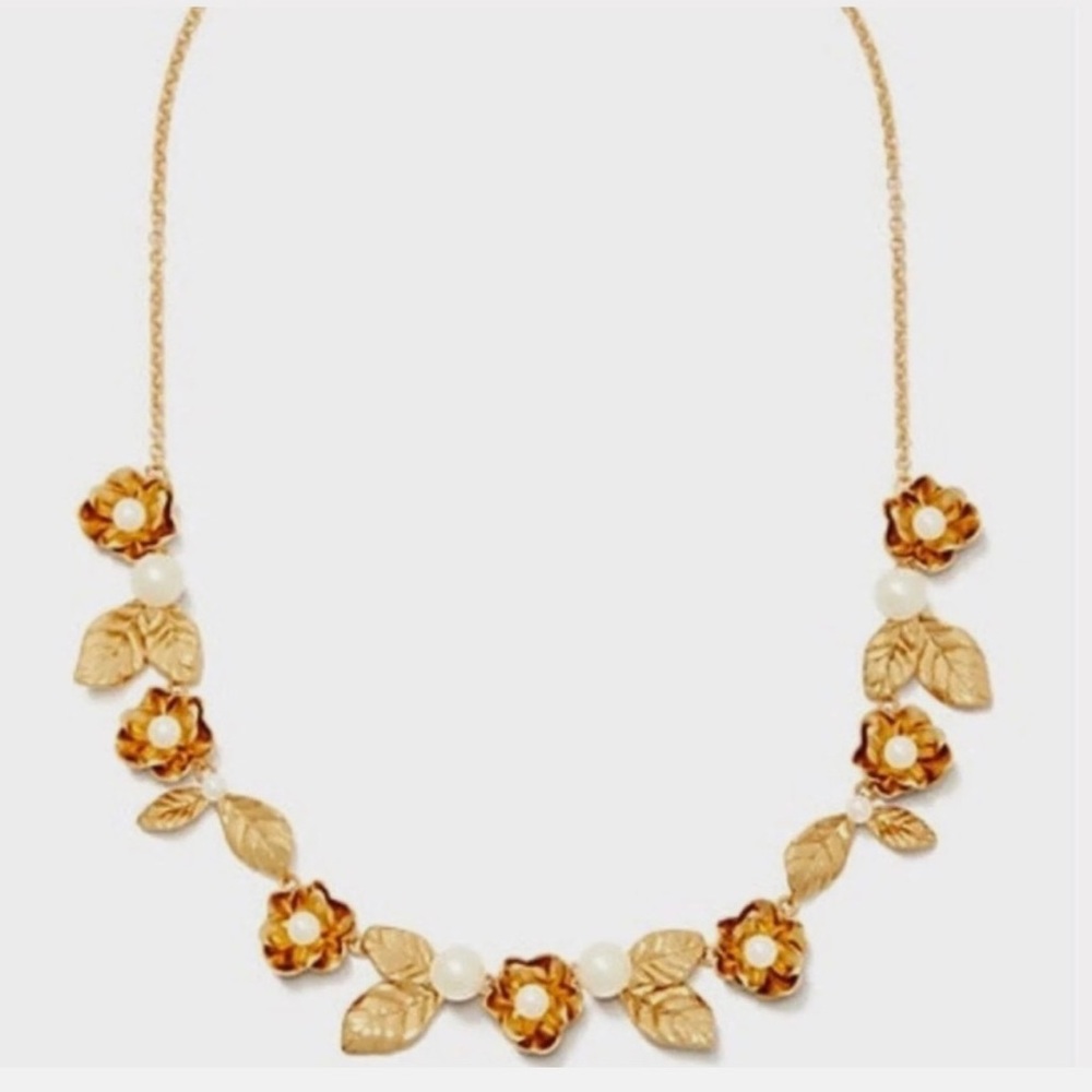 Kate Spade Gold Plated Lavish Blooms Statement Necklace